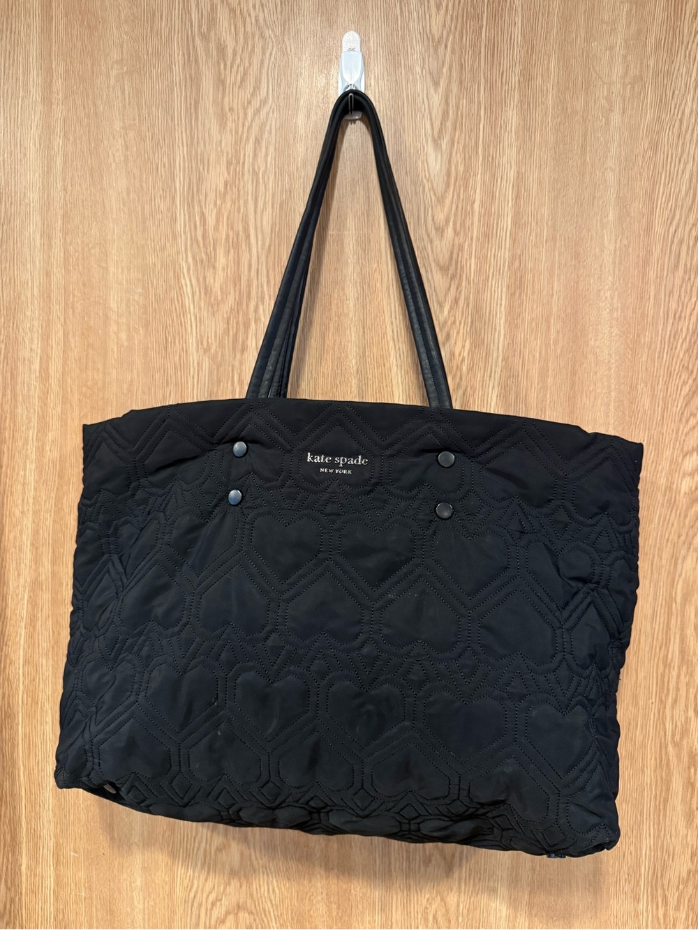 kate spade Black Quilted Heart-Pattern Tote